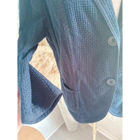Gap Navy Eyelet Blazer Jacket Women’s XL Lightweight Business Casual Coat - Picture 5 of 10